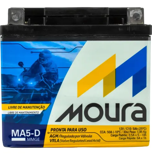 Bateria Moura Ma5 d Para Moto Titan Fan Biz Bros Fazer 8