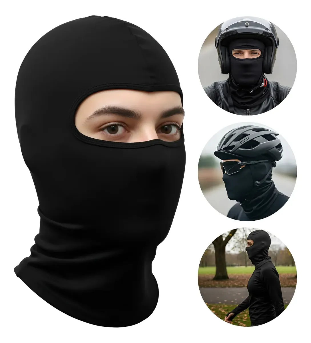 Touca Balaclava Premium Luxo Unissex Preto Proteção Uv50+ 8