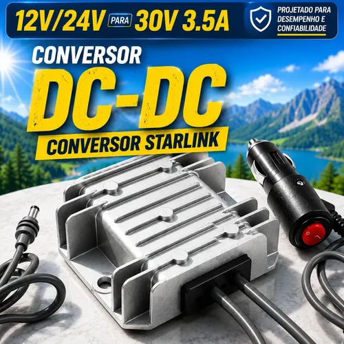 Conversor DC Starlink Mini para 30v Veicular 2m 3