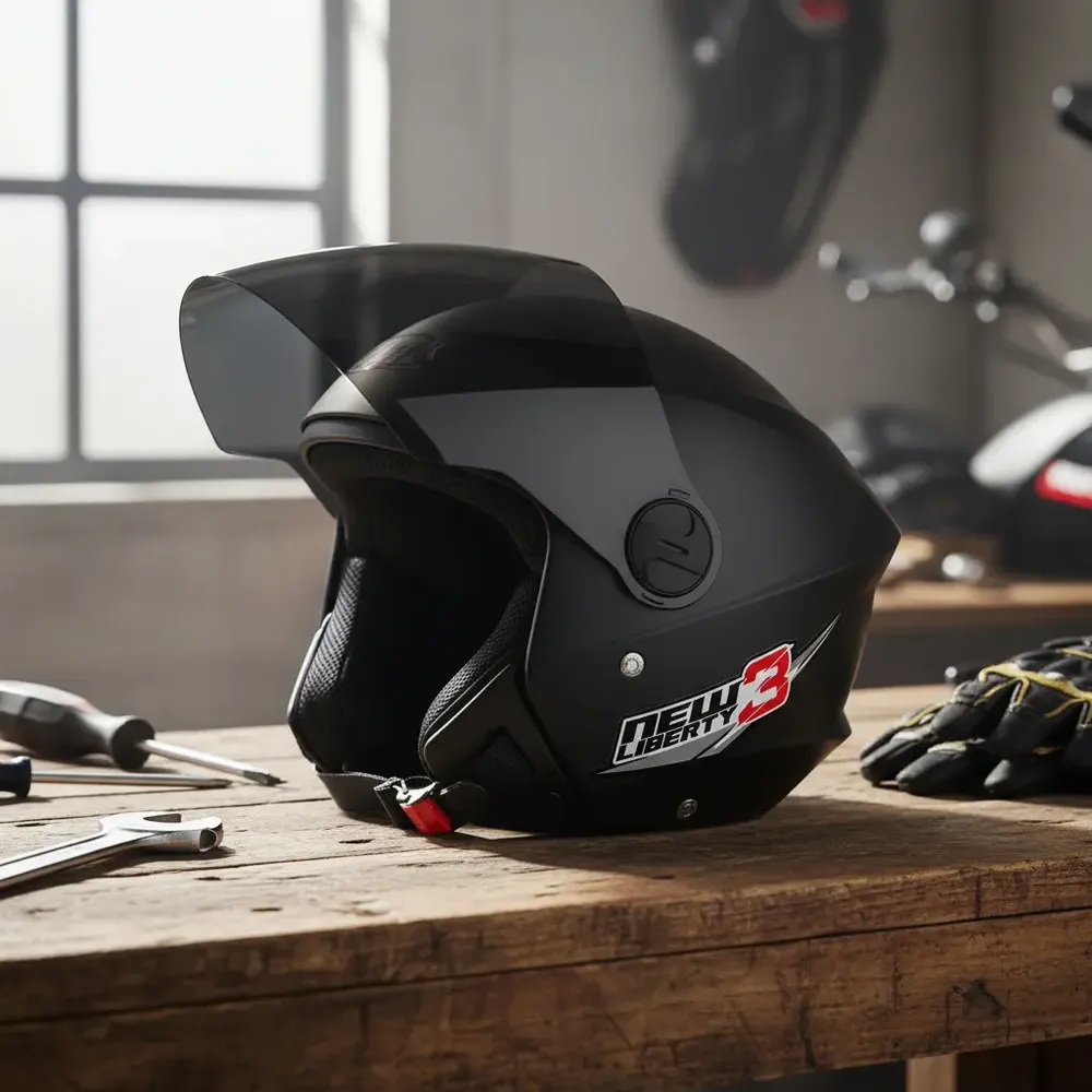 Capacete de Moto Aberto Preto Pro Tork New Liberty Three Tamanho 56 6