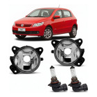 Par Farol Milha Gol G5 Saveiro 08 A 13 Lente Vidro + Lampada