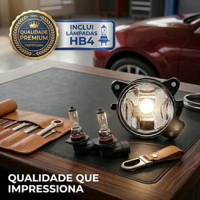 Par Farol Milha Gol G5 Saveiro 08 A 13 Lente Vidro + Lampada 3