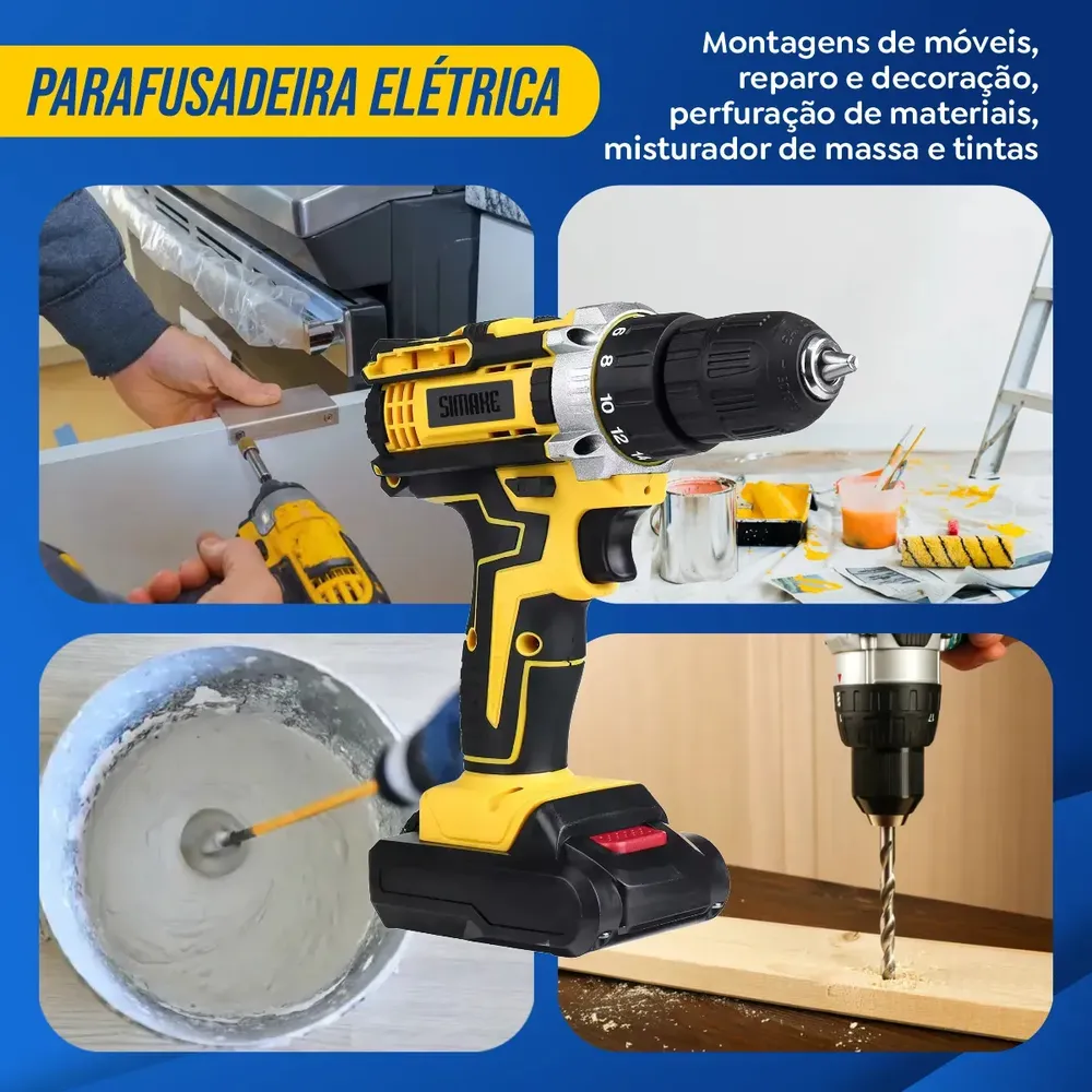 Parafusadeira Furadeira Completa com 2 Baterias, LED e 4 Níveis de Torque Flexível Grande... 4