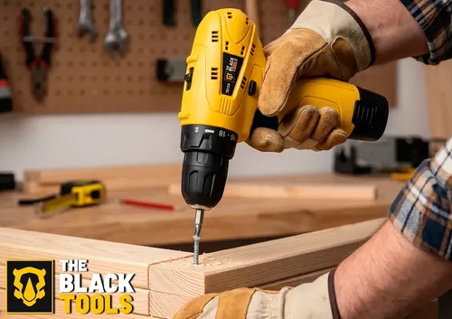 Parafusadeira Furadeira The Black Tools TB12A 3/8 a Bateria Cor Amarelo Frequência 60Hz 2