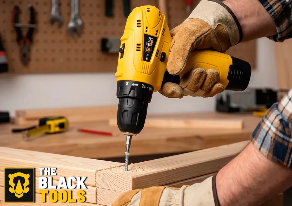 Parafusadeira Furadeira The Black Tools TB12A 3/8 a Bateria Cor Amarelo Frequência 60Hz 4