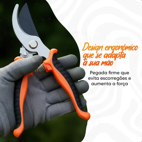 Alicate Tesoura Poda Profissional Aço Inox Corte Galhos Duros Jardim Frutíferas Cabo Confortável... 3