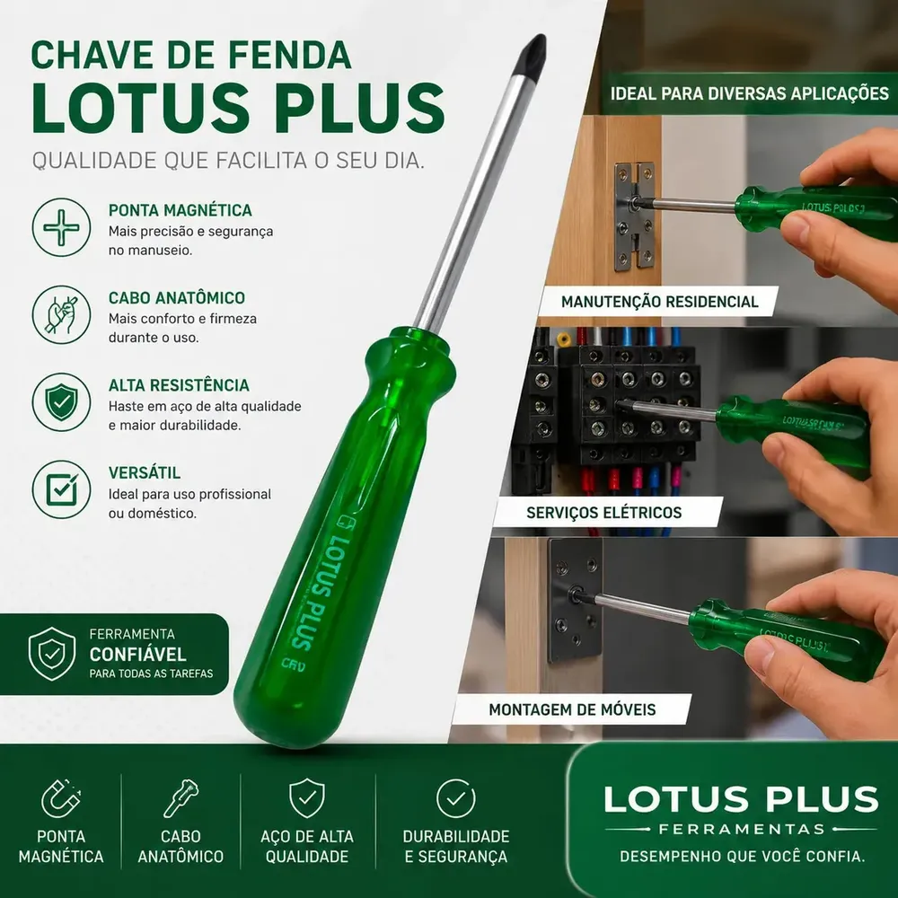 Jogo Chave de Fenda e Philips Profissional Imantado 12 Peças 5