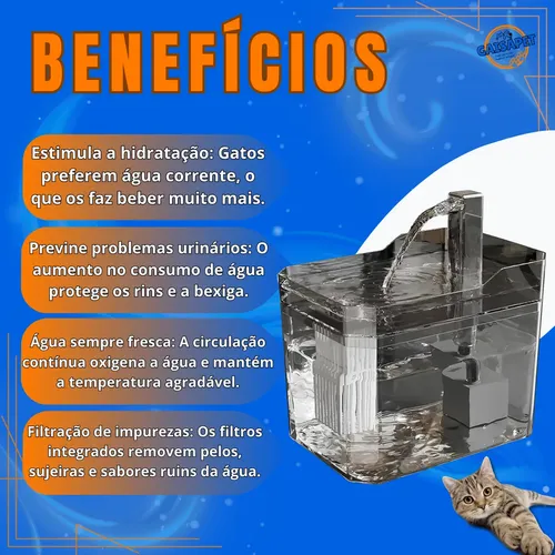 Fonte De Agua Para Gato Cachorro Bebedouro Automático Bivolt 127/220v Cinza escuro 5