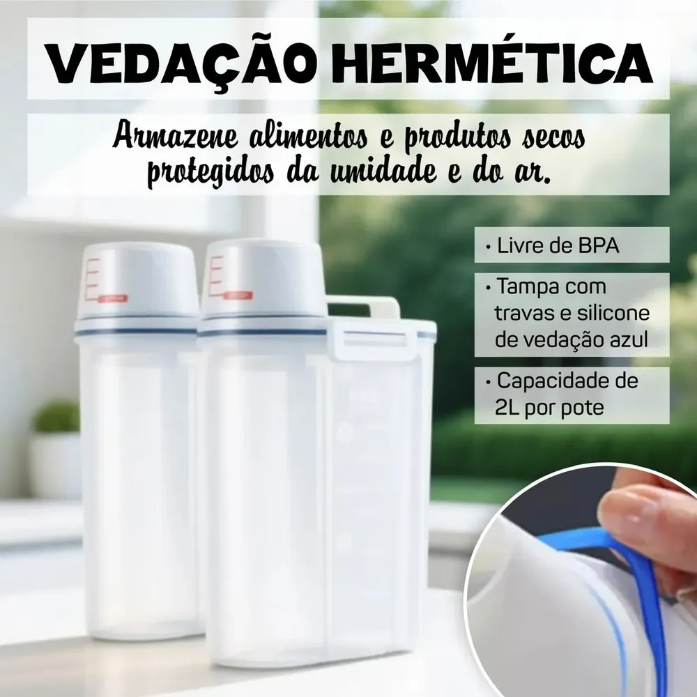Porta Ração Pote Com Tampa Pet 2,5 Litros Cor Transparente 3