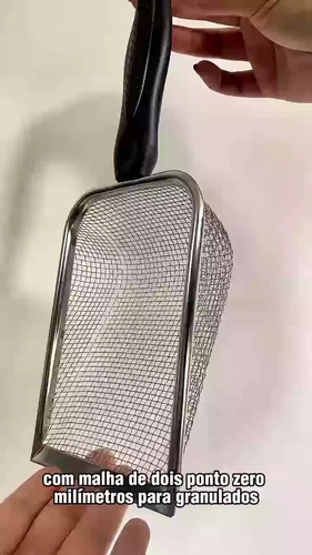Pazinha Higiênica Coletora Pá Caixa Areia Gatos Inox Peneira Prateado 5